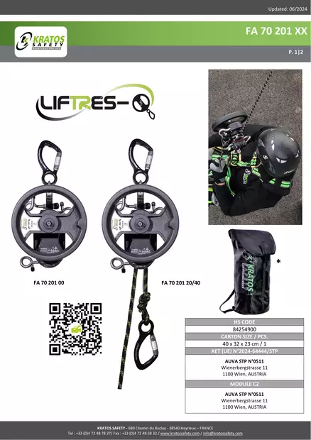 Kratos Safety Lift Res-Q – Pelastuslaite - Nousu ja laskeutuminen - FA7020120 - 2