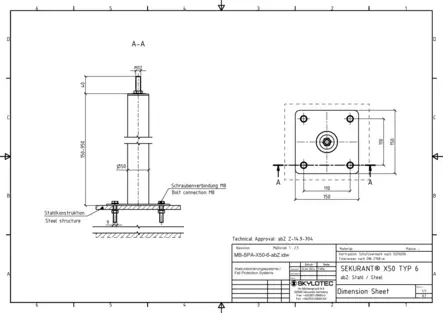 Skylotec SEKURANT® X50 TYP 6 - Ankkurointipisteet - SPA-X50-6-400 - 2