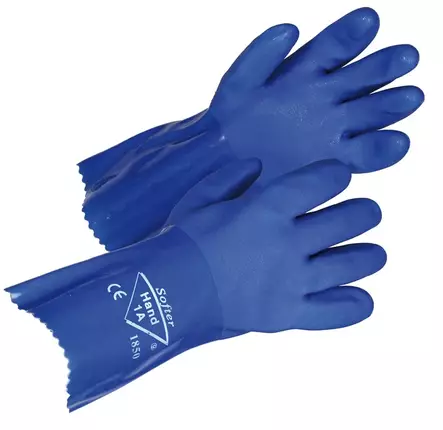 Softer PVC-kemikaalikäsine Blue Hand1A - Kemikaalisuojakäsineet - 1850 - 1
