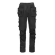 BoSafety Carbon+ cotton stretch trousers black with detachable tool pockets - Hanging-Pocket Work Trousers with Logo | Protecton - TR-CARBONPLUS-0200 - 1