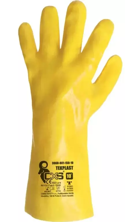 CXS Tekplast PVC-kemikaalikäsine 35cm - Kemikaalisuojakäsineet - 3660-001-150 - 1