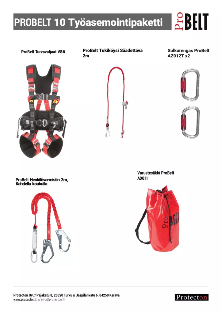 Probelt Work Positioning Kit V86 - Pakkaukset putoamissuojaimille - PB10 - 1