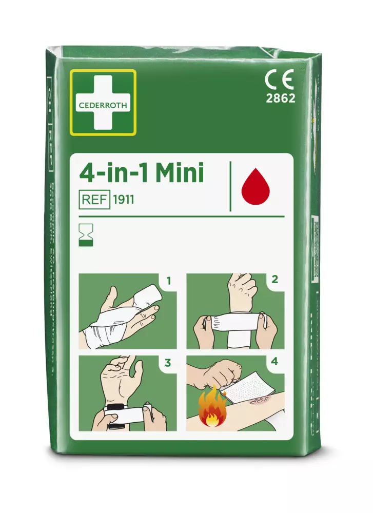 Cederroth 4-in-1 Mini ensiapuside - Sidetarpeet-Laastarit - 1911 - 1