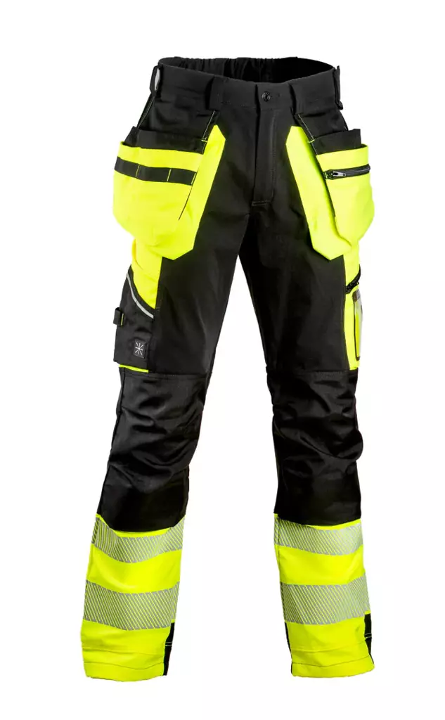 Dimex 60851Y high visibility stretch hanging pocket trousers - HIVIS TROUSERS - 60851 - 1