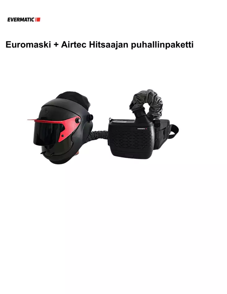 Evermatic AirTec + CA Euromaski paketti - Moottoroidut puhallinsuojaimet - EV_WELDERS_PACK1 - 1
