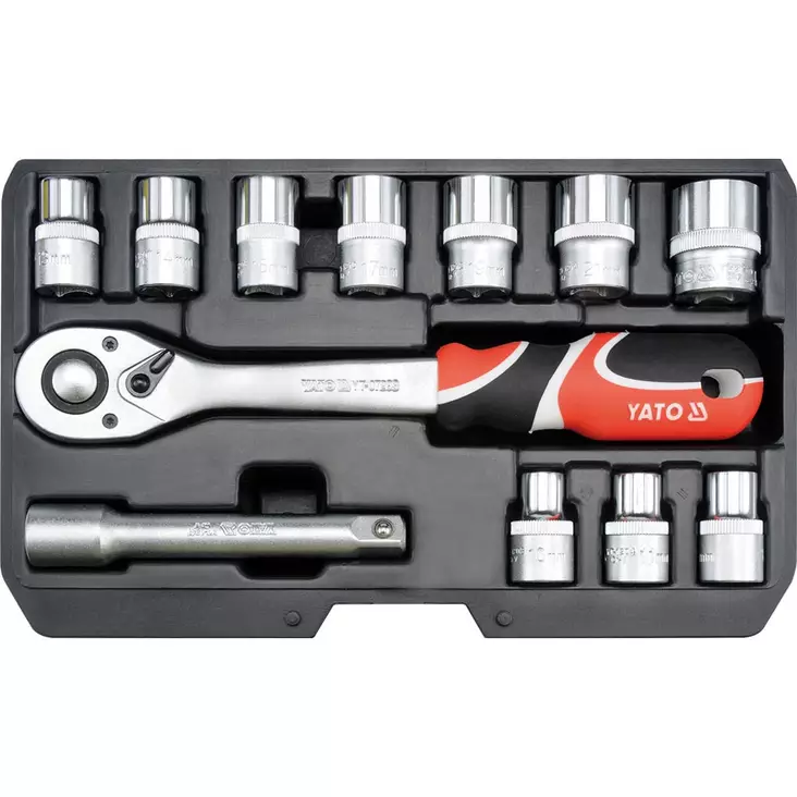 Yato Socket set 1/2" 10-24 mm 12-piece - TOOL SETS - YT-38671 - 1