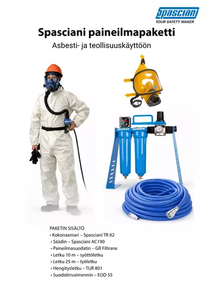 Spasciani TR82 AC190 compressed air respirator full face kit - Powered air purifying respirator - AC190-TR82 - 1