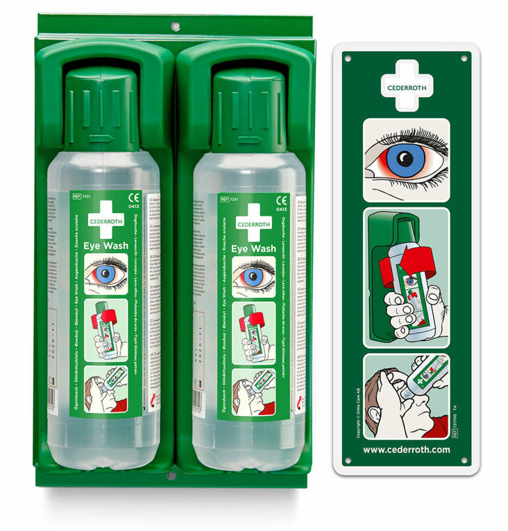 Wall holder for eyewash bottle 2x500m - EYE WASH - 7202 - 1