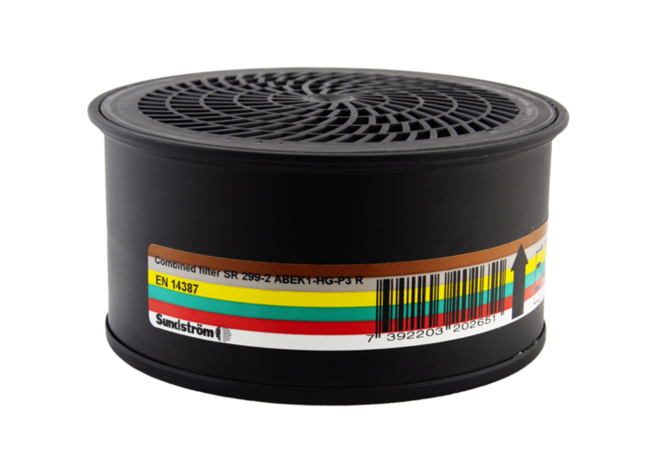 Yhdistelmäsuodatin Sundström SR 299-2 ABEK1-Hg-P3 - Suodattimet - SR299-2ABEK1-HGP3 - 1