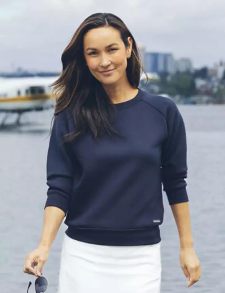 Pemberton Crewneck Women - recycled polyester and stretch sweatshirt - Custom College Sweatshirts & Half Zip Tops | Protecton - 358423 - 1