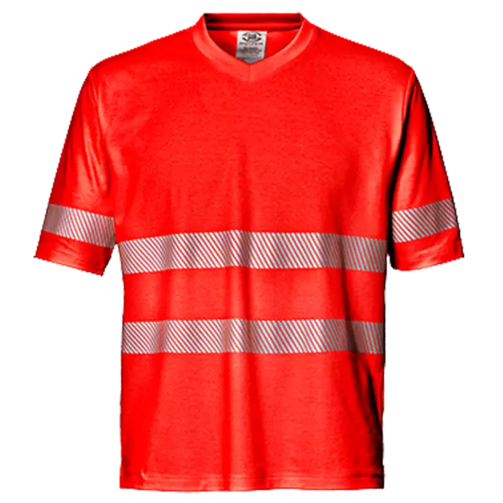 EN 20471 Luokka 2 | V-neck| HiVis Red - HIVIS SHIRT - MC3826 - 1