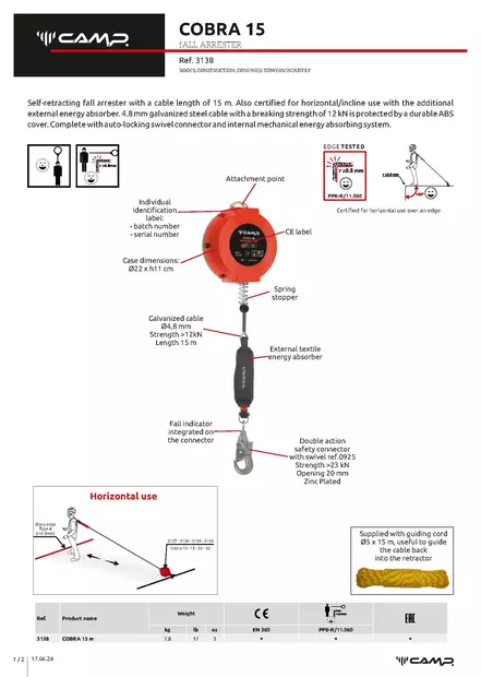 Camp Cobra Kelautuva tarrain 15m - Kelautuvat tarraimet - 3138 - 2