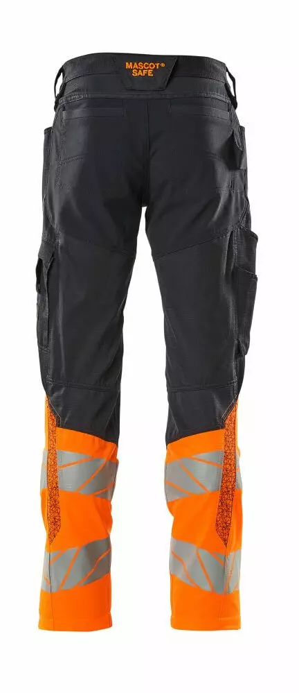 Mascot Stretch Zones Hi-Vis Pants CL1 Light Ripstop with a