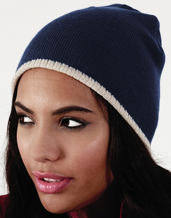 B44C Knit beanie with contrast edge - BEANIES - 307-69 - 1