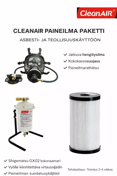 CleanAIR Shigematsu GX02 compressed air kit for asbestos removal - Powered air purifying respirator - CA_COMPRESSEDSHIGE - 1