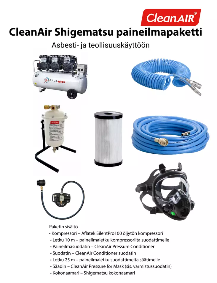 CleanAir Shigematsu paineilmapaketti - Moottoroidut puhallinsuojaimet - CA_COMPRESSEDSHIGE - 1