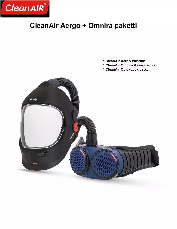 CleanAIR AerGo + Omnira Ready Pack - Moottoroidut puhallinsuojaimet - CA_Aergo_Om_Pack - 1
