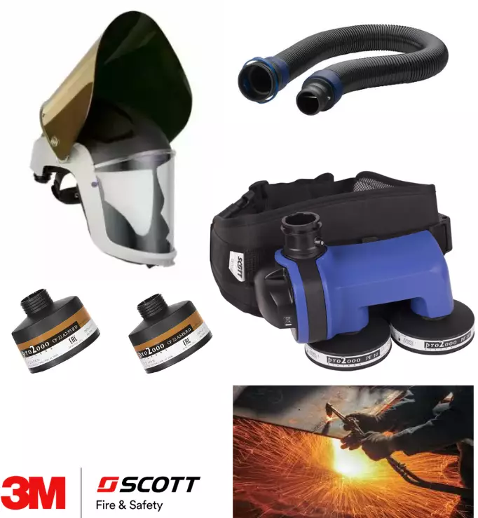 Polttoleikkaajan Puhallinpaketti 3M Scott - Moottoroidut puhallinsuojaimet - SCOTT-FLAMEPACK - 1