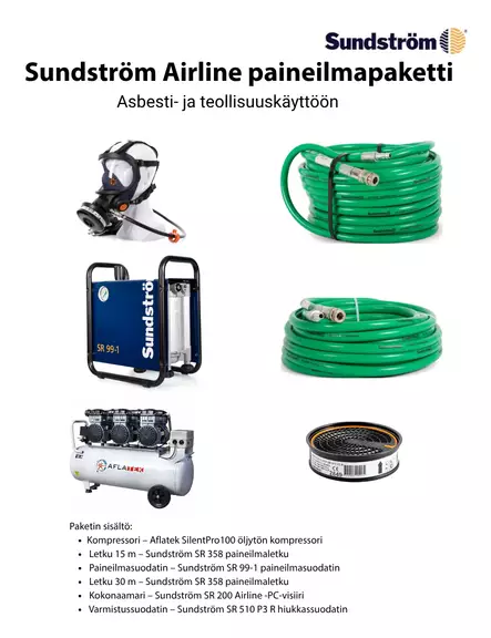 Sundström SR 99-1 and SR 200 Airline compressed air respirator kit - Powered air purifying respirator - SR_COMPRESSED_AIR - 1