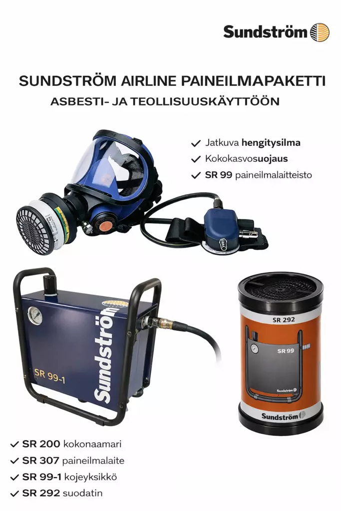Sundström SR 99-1 ja SR 200 Airline paineilmasuojainpaketti - Moottoroidut puhallinsuojaimet - SR_COMPRESSED_AIR - 1