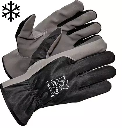 T109PUST Talvikäsine kuitukangas musta/harmaa - Talvityökäsineet - T109PUFST - 1