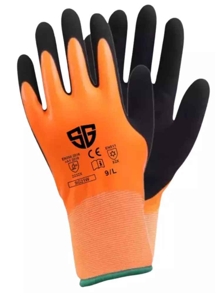 Orange| Winter,Waterproof, Latex/Nitrile - Talvityökäsineet  - SG21W - 1