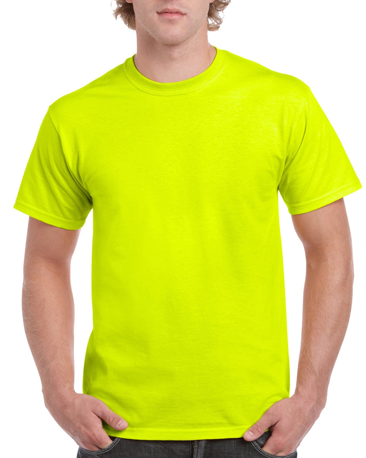 Gildan G2000 TPaita Huomio Keltainen Fluorescent yellow, cotton blend